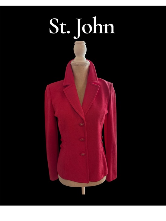 St. John Jackets & Blazers - St. John Pink Women’s Fitted Knit Blazer